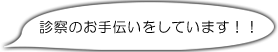 診察のお手伝いをしています